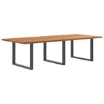 vidaXL Table à manger marron clair bois de chêne massif rectangulaire