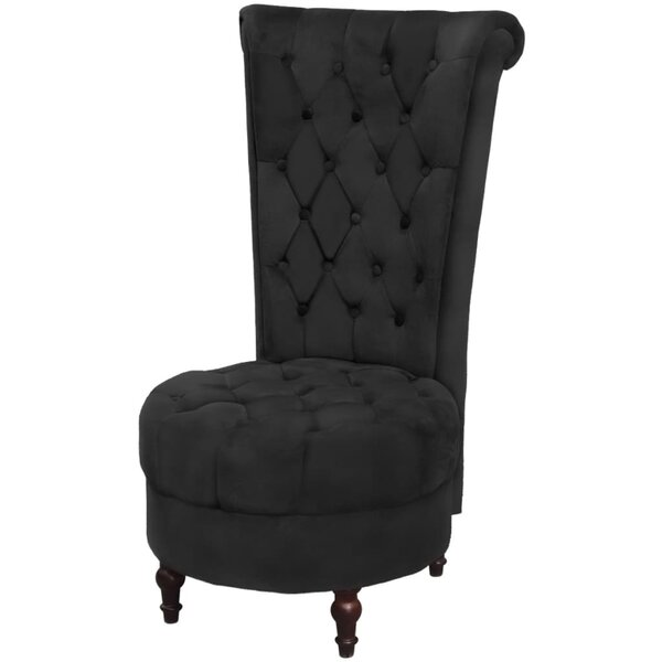 vidaXL Chaise de canapé avec dossier haut noir tissu