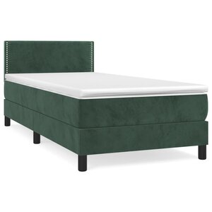 vidaXL Sommier à lattes de lit avec matelas Vert foncé 90x190 cm