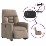vidaXL Fauteuil inclinable électrique taupe tissu microfibre