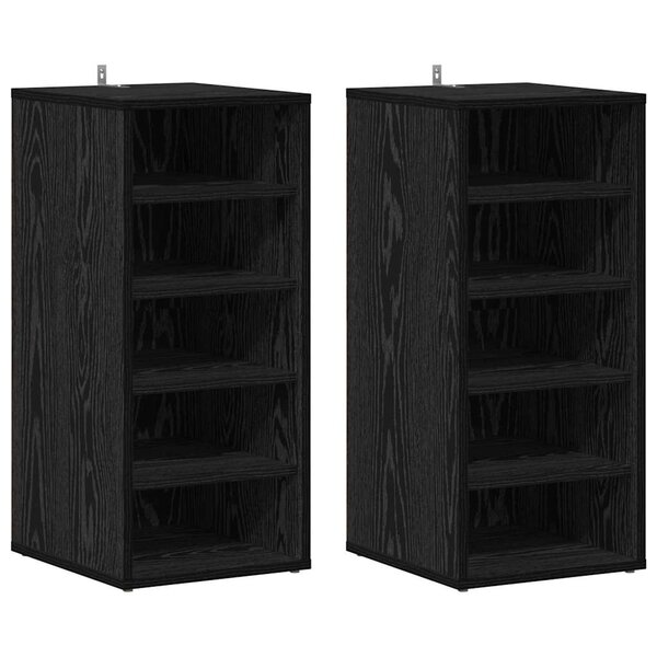 vidaXL Cabinet à chaussures 2 Pièces Chêne noir 32 x 35 x 70 cm