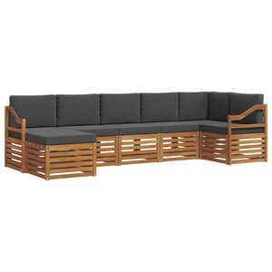 vidaXL Ensemble de canapé d'angle 7 Pièces Naturel et Anthracite