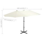 vidaXL Parasol d'extérieur et poteau en aluminium 460 x 270 cm Sabe