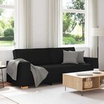 vidaXL Canapé 3 places Noir 180 cm Tissu