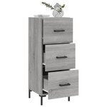 vidaXL Buffet Sonoma gris 34 5x34x90 cm Bois d'ingénierie