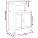 vidaXL Chariot de cuisine Uni Noir 88 5 x 40 x 60 cm