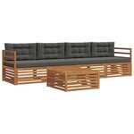 vidaXL Ensemble de canapés d'extérieur 5 Pièces Naturel et Anthracite