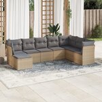 vidaXL Salon de jardin avec coussins 8 Pièces beige résine tressée