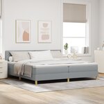 vidaXL Lit à ressorts et LED Gris clair 200x200 cm Tissu
