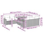 vidaXL Salon de jardin 11 Pièces avec coussins beige résine tressée