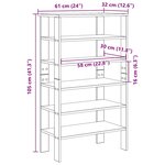 vidaXL Étagère à chaussures vieux bois 61x32x105 cm bois d'ingénierie