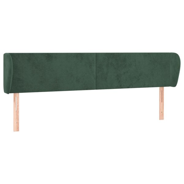 vidaXL Tête de lit avec oreilles Vert foncé 183x23x78/88 cm Velours
