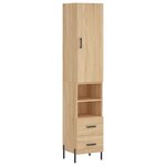 vidaXL Buffet haut Chêne sonoma 34 5x34x180 cm Bois d'ingénierie