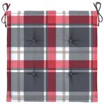 vidaXL Coussins de chaise de jardin lot de 4 carreaux rouges 50x50x4cm