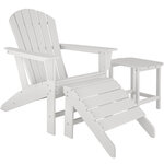 Tectake Lot de 2 chaises de jardin Janis avec 2 repose-pieds Joplin - blanc