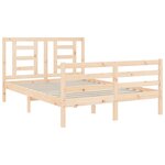 vidaXL Cadre de lit avec tête de lit 140x200 cm bois massif