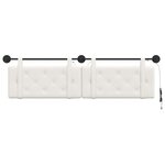vidaXL Tête de lit suspendue Avec lumière LED Blanc Simili cuir
