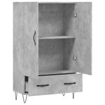 vidaXL Buffet haut gris béton 69 5x31x115 cm bois d'ingénierie