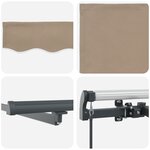 Auvent rétractable manuel vidaXL avec LED Beige 350x250 cm