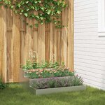 vidaXL Cache-pot de jardin Argent 90 x 90 x 35 cm Acier galvanisé