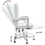 vidaXL Fauteuil inclinable de bureau Blanc Similicuir