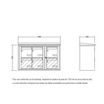 Bloc collectif Leabox 3x2  grade 3  simple face  extérieur  fixation murale  gris poussière ral 7037 finition brillante