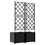 vidaXL Jardinière de jardin avec treillis 2 Pièces Noire 80x40x143 cm