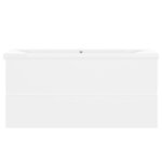 vidaXL Armoire d'évier avec lavabo intégré Blanc Aggloméré