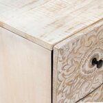 vidaXL Buffet 2 Pièces Blanc 60 x 33 5 x 75 cm Bois de mangue massif