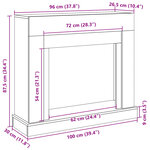 VidaXL Cadre de cheminée noir 100x30x87 5 cm bois d'ingénierie