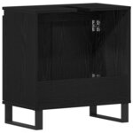 vidaXL Meuble de Lavabo de Salle de Bain Chêne noir 58 x 33 x 60 cm