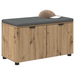 vidaXL Banc d'entrée avec coussin Chêne artisanal 80 x 46 x 46 cm