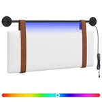 vidaXL Tête de lit suspendue Avec lumière LED Blanc PU antique