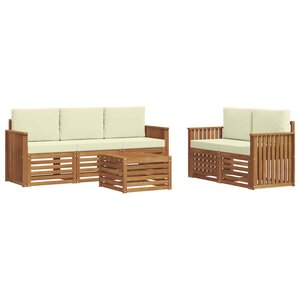 vidaXL Ensembles de canapés avec coussin 6 Pièces Naturel et Crème