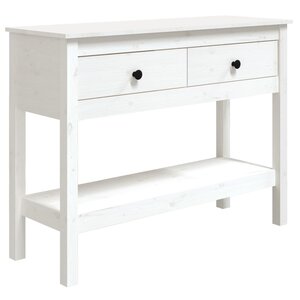 vidaXL Table console Blanc 100x35x75 cm Bois massif de pin
