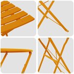 vidaXL Ensemble bistro pliant 3 pc Moutarde Acier