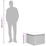 vidaXL Tabouret de jardin avec coussin beige 55x55x37cm résine tressée