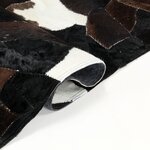 Vidaxl tapis poil cuir véritable patchwork 120x170cm noir/blanc/marron