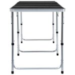 vidaXL Table pliable de camping Gris Aluminium 240x60 cm