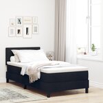 vidaXL Lit à sommier avec matelas noir 90x200 cm tissu