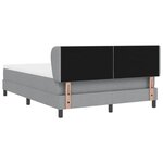 Lit Box Spring vidaXL avec Matelas Grise Clair 140x190 cm en Tissu