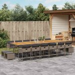 vidaXL Ensemble à manger de jardin 17 Pièces et coussins résine tressée