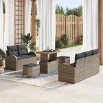 vidaXL Ensemble de canapé de jardin 8 Pièces Gris 90 x 55 x 71 cm