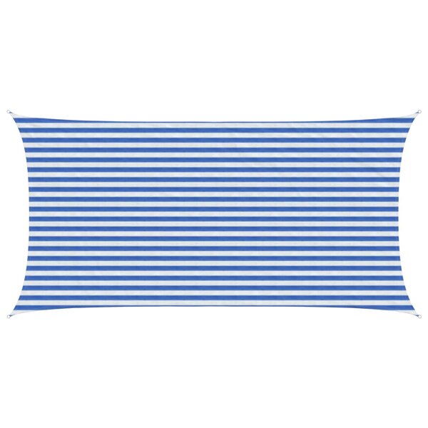 vidaXL Voile d'ombre 2 5 x 4 5 m HDPE Rectangulaire Bleu et Blanc