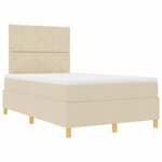 vidaXL Lit à ressorts avec matelas Crème 120 x 190 cm tissu