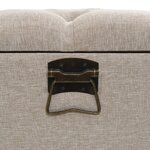 Banc banquette de rangement avec dossier 110 cm crème tissu 02_0010951