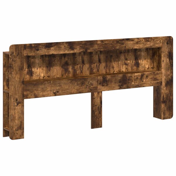 vidaXL Cabinet de Tête de Lit Chêne Fumé 215 x 18 5 x 100 cm
