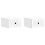vidaXL Cabinet de chevet mural 2 Pièces Blanc brillant 33 x 34 5 x 20 cm