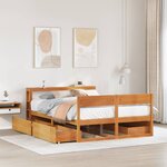 vidaXL Cadre de lit sans matelas cire marron 150x200cm bois pin massif