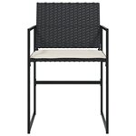 vidaXL Chaises de jardin lot de 4 avec coussins noir résine tressée